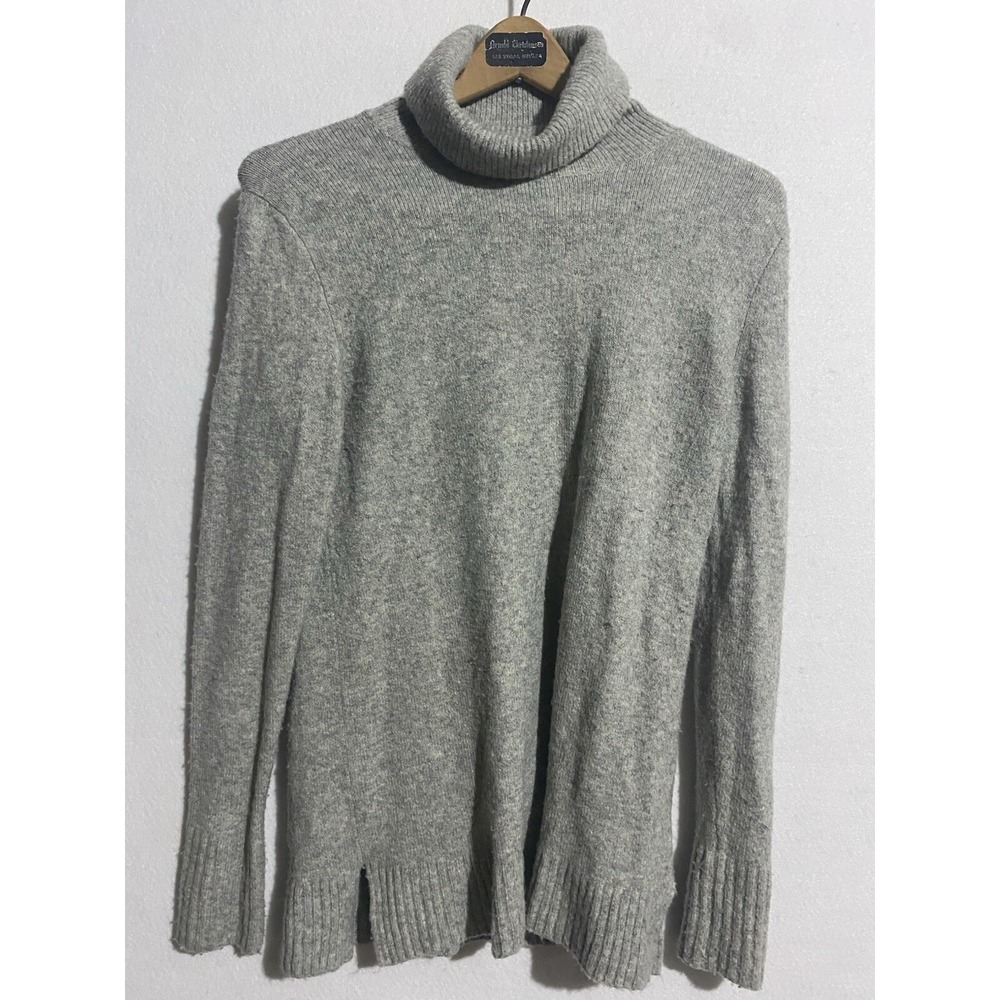 J CREW Roll Neck Collar Oarsman Merino Wool Blend Sweater Gray‎ Womens XS